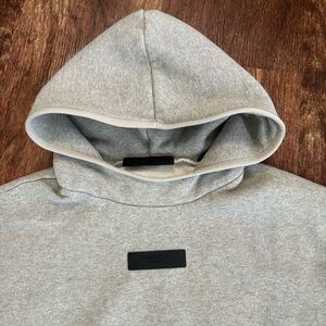 Authentic Fear of God Essentials Hoodie - Heather Grey - Size Large